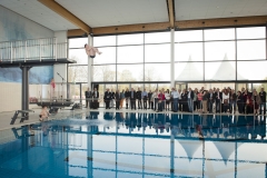 Panoramabad Pappelsee - Neueröffnung des Freizeit- & Familienbades in Kamp-Lintfort mit Synchronschmimmern des TSV Solingen, Turmspringern und Comedian Bademeister Schaluppke am Samstag, den 14. April 2012