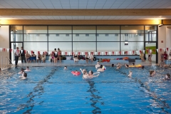 Panoramabad Pappelsee - Neueröffnung des Freizeit- & Familienbades in Kamp-Lintfort - erstes Anschwimmen mit 199 Badegästen und Comedian Bademeister Schaluppke am Samstag, den 15. April 2012